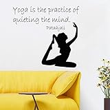 壁デカールGirl Quoteヨガの練習はQuieting the Mind瞑想デカールビニールステッカーInteriorデザイン壁画子供部屋装飾