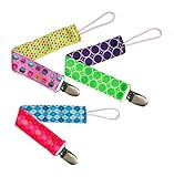 BabyKeeps Best Girls Universal Pacifier Holder with Metal Clip and Plastic Grip By Babykeeps, Fits S