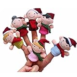 Christmas family'' Kids Educational toy Finger Puppet Plush Story 6 PCS"