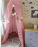 Haozao 蚊帳 子供 ベビーベッド モスキートネット 顶盖 可愛い ピンク