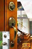 NuSet Malibu :クイックセットKeyedエントリHandleset (アンティーク真鍮/ Brass ) 11 x 4 x 14.25 シルバー M-E-5-3 / M-E-3-3