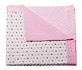 Pink Tiny Flowers Printed Minky Dot Baby Blanket by Blossoms & Buds