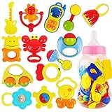 nurbo 14pcs新生児幼児赤ちゃんGirl BoyおもちゃRattles Developmental Musical Toy Set with Feeding Bottle