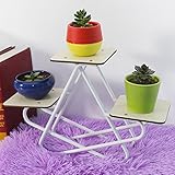 アイアンフラワーラックデスクポットシェルフクリエイティブバルコニーオフィス小フラワーラック（22 * 25cm） ( 色 : 白 )