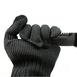 MXTBY 1 Pair ブラックステンレス鋼線安全カットメタルメッシュブッチャー手袋を保護