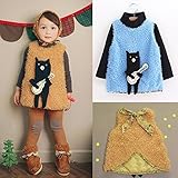 (韓国スタイル子供服) 秋冬 キッズTシャツ 女の子厚手 無地 熊チャンプリント 後ろ花柄リボン 変形厚ベスト 全2色100cm 110cm 120cm 130cm 140cm brown,140cm
