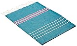 Cacala 100% Cotton Pestemal Turkish Striped Bath Towel, 37 x 70, Aqua/Purple