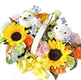 花由 アニマル＊生花 フラワーアレンジメント＜Mサイズ＞ごまちゃんとしろくまさん