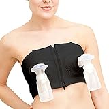 ハンズフリーさく乳ブラ【アンジェリーナ・ジョリーも使用】電動さく乳器使用時に両手が自由になり、他の事ができるようになるブラジャー  Simple Wishes (XS-L, ブラック)