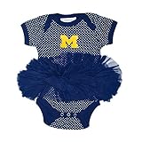 NCAA Michigan Wolverines子供用ガールズピンドットチュチュクリーパー、12ヶ月、海軍