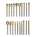 20ピースhssチタンコーティングルーティングルー研削ビットバリスピードキット木材ロータリーフライスカッターツールセット