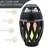 top-max LED Flame雰囲気ランプ、屋外ポータブルBluetoothワイヤレススピーカー& LED雰囲気ライトランプUSB充電LED FlickersウォームイエローDancingライトロ