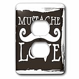3dRose lsp_155873_6 Brown Mustache Love Hipster Humor 2 Plug Outlet Cover [並行輸入品]