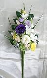 お仏壇 お供え 仏花 祈り 霞　白菊とバラとデンファレのアレンジ　プリザーブドフラワー