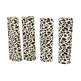 uxcell 安全シートベルトカバー　ショルダー　ヒョウ柄　車　シートベルト　パッド　ベージュ　 4個入り