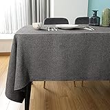 SEASHORE TREE テーブルクロス リネン調 140x240cm 防水 撥水 厚手 無地 おしゃれ 食卓用 北欧 シンプル 丸洗い可 お手入れ簡単 家庭用 耐熱 長方形 - グレー