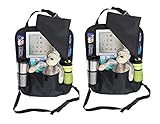 Back Seat車のオーガナイザーwithタッチ画面iPadとタブレットホルダー – スタイリッシュな、耐久性、( 1パック 2 Pack ブラック 10410676