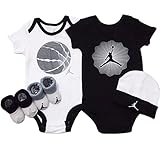 NIKE(ナイキ)エア・ジョーダン Air Jordan （6-12months）ブラックxホワイトダイナミックEARTH半袖ボディスーツ超豪華5点セット (6-12months（身長約70-80cm