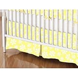 SheetWorld - Crib Skirt (28 x 52) - Pastel Yellow Floral Woven - Made In USA by sheetworld