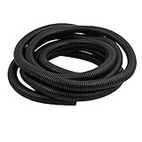 uxcell　コルゲートチューブ　ブラック　プラスチック　25x21mm　柔軟　5M長　1ロール