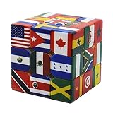 マジックキューブ 3x3x3 国旗フラッグキューブ3Dパズルキューブ、高速スムーズターン、最高のパズルマジックトイブレインティーザーゲーム