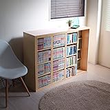 決算大セール スライド 本棚 コミック トリプルスライド 書棚 ＤＶＤ収納 ＤＶＤラック メープル TCP312MP