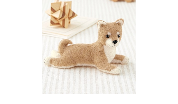 Amazon スターターセット 針 マット 付き 伏せ ポーズの柴犬マスコット手作りキット 羊毛フェルト 犬 わんちゃん 手作り カット フェルトキット 通販
