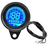 Akozon タコメーターオートバイ LCDメータータコメーターゲージ 走行距離計 スピードメーター0-199km / h (ブラック)