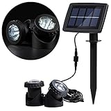 Lixada 12 LEDsソーラーパワードライト 水中ランプ 光センサー プロジェクターライト ガーデン プール 池 庭 水中スポットライト 屋外照明