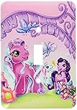 3Dローズ 馬 ‐ マイ ピンク ポニー - 照明スイッチカバー - シングル トグルスイッチ - lsp_1058_1 (並行輸入)
