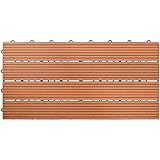 ウッドデッキパネル ライトブラウン ロング 6枚セット : ジョイント式 人工木 30x60cm