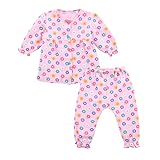 (ミルクボトル) Milk Bottle 花柄 お着替え練習パジャマ 上下セット 女の子 baby 80 90 95(PI-ピンク、80)