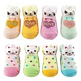 YULI 0-6 Months Newborn Infant Toddler Babys 8 Pairs Boys Girls Superlite Casual No Show Low-Cut Cre