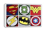 マーベルDCコミックスーパーヒーローロゴバッジキャンバスアート 44" X 26" DP_2245