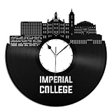 vinylshopus Imperial Collegeビニール壁時計City Skylineレコードホーム部屋装飾|ユニークなギフト記念日|ホームDecor