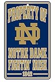 NCAA Notre Dame Fighting Irish 7 " × 12 "インチプロパティSign