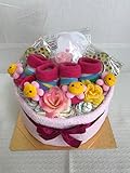 おむつケーキ 女の子 双子 出産祝い フラワー オムツ ベビーシャワー