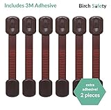 Child Safety Locks | Pairs with Dark Wood | Deluxe: Extra 3M Adhesive | Cocao Brown 6 Pack [並行輸入品]