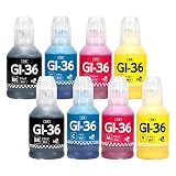 インクのチップス キャノン用 GI-36 互換インクボトル 4色×2セット 全色顔料 GX4030 / GX5030 / GX5130 / GX5530 / GX6030 / GX6530 / GX7030 / GX7130 対応