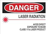 Brady 25258 Plastic Radiation & Laser Sign, 7" X 10", Legend "Laser Radiation Avoid Direct Exposure 