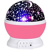 eyqmスタープロジェクタ、4 LED Sky Night Light for Kids、360度回転with USBケーブル ピンク eYQM00016
