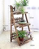 消毒木製フラワースタンド 木製フラワーラック/屋内および屋外の植物ラック/多層フラワーポット/3階ラダー階段/フロアタイプフラワーディスプレイスタンド 強い支持力 (サイズ さいず : 60 cm 6