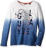 GUESS Big Boys' Long Sleeve Dip Dye Graphic T-Shirt Tiger Degrade 10 [並行輸入品]