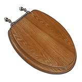 Jones Stephen C1B2E1-18BN Decorative Finish Elongated Wood Toilet Seat with Brushed Nickel Hinges- D