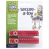 Baby Buddy セキュア-ア-トイ 2点 2 カウント レッド/ホワイトステッチ