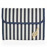 【B4-4/5】 イニシャル デニム 母子手帳 ジャバラ式 母子手帳ケース マルチケース ■E-BOOK-DNM■ (ストライプS)