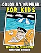 Color by Number for Kids: Summer Coloring Book Midnight Edition: Summer Vacation Activity Book for Toddlers, Preschoolers and Children with Beach Scenes, Fun Summer Activities and More Black Background Coloring Book
