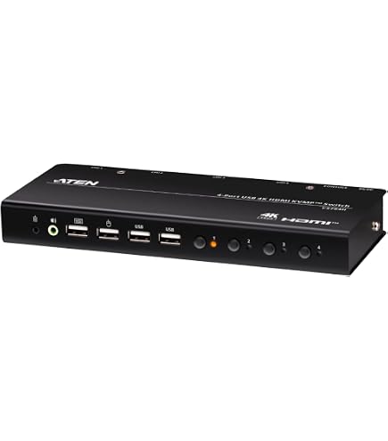 Amazon.co.jp: ATEN 4ポート USB 3.0ハブ搭載 HDMI KVMPスイッチ（4K
