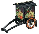 中谷兄弟商会 山中漆器 6.0御所車三段重小物入 黒 花鼓33-3212