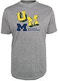 NCAA Men 's Michigan Wolverines Short Sleeve Mock Twist Cジャージー M グレイ